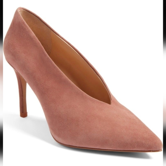 Like New In Box Vince Camuto Ankia Suede Pink Heels, Size 7M, 3" Heel - Picture 1 of 4
